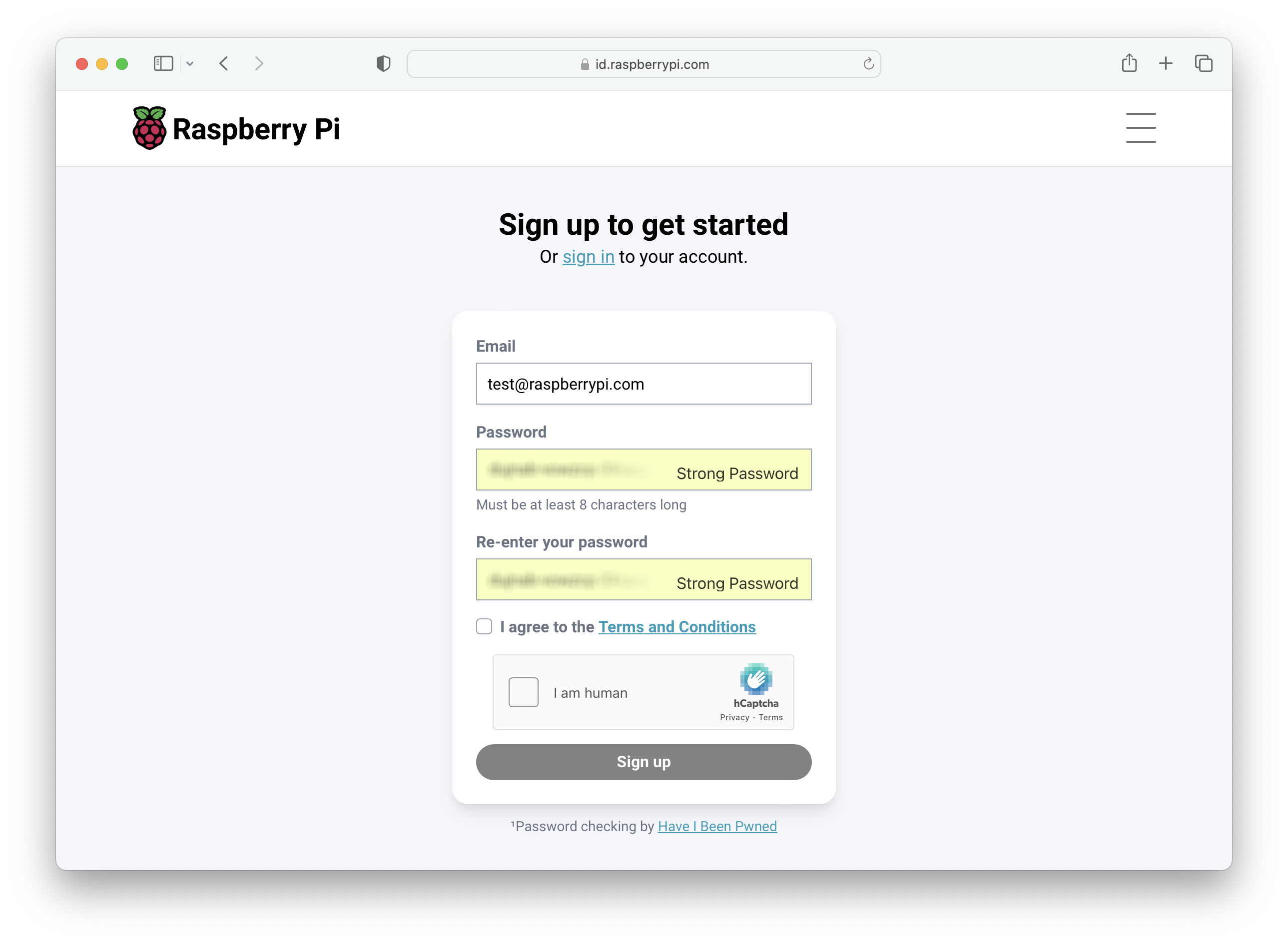 create account identity