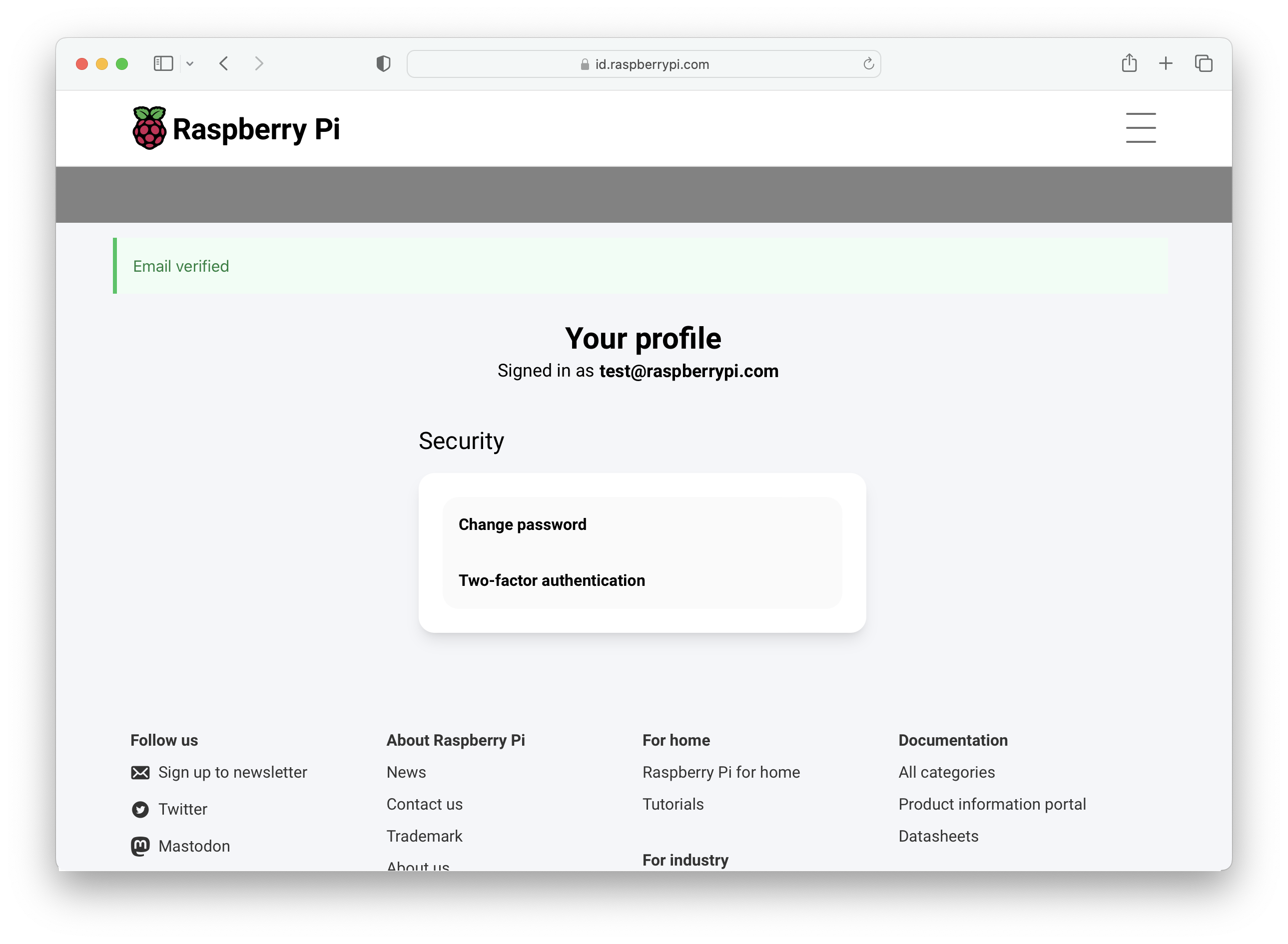 signed in identity